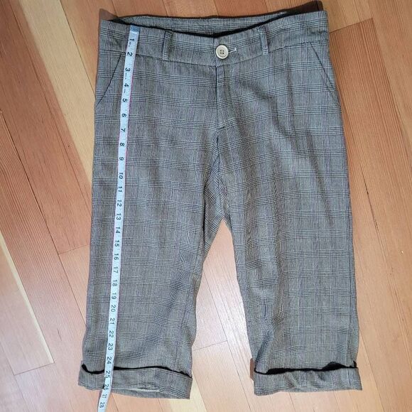 Vintage Y2K plaid capri trousers cuffed twill low rise preppy‎ paris hilton twee - Picture 11 of 13